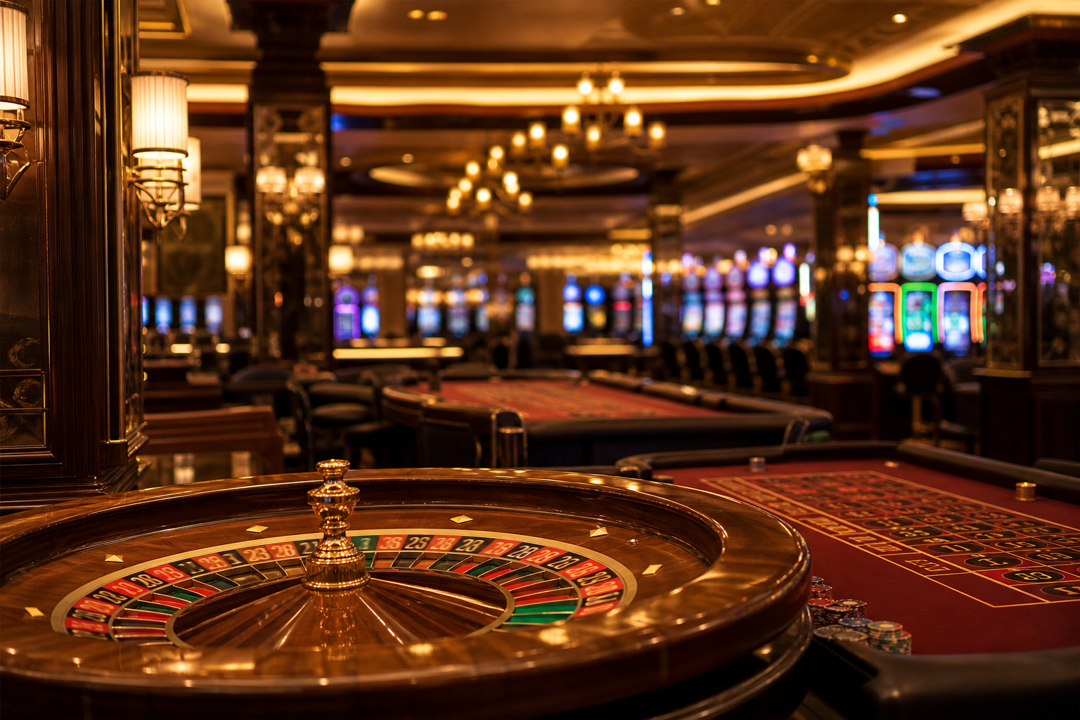 Fichas de casino doradas con candado de latón sobre tapete verde